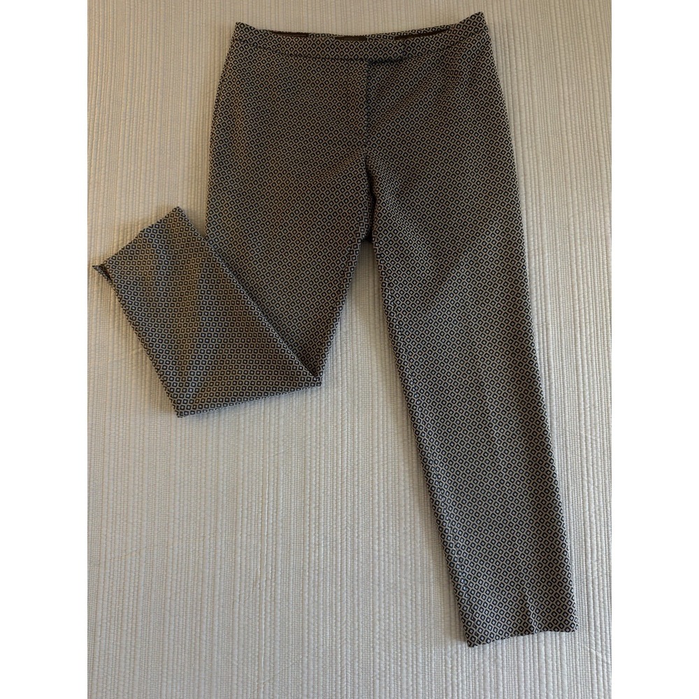 Peserico Handmade Geometric Pattern Dress Pants Straight Leg size Italy 46